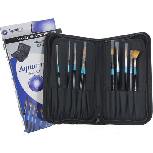 Resim Fırçaları Daler Rowney Aquafine Klasik Çantalı Fırça Seti Kısa Sap 10'lu Paket Satın Al