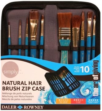 Resim Fırçaları Daler Rowney Simply Sulu Boya Fırça Set Çantalı 10'lu Satın Al