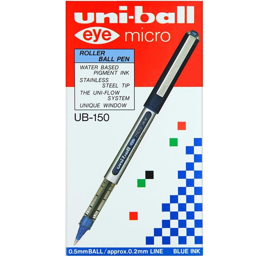 Roller ve Jel Kalemler Uni-ball Ub-150 Eye Micro Roller Kalem 0.5 mm Mavi 12'li Paket Satın Al