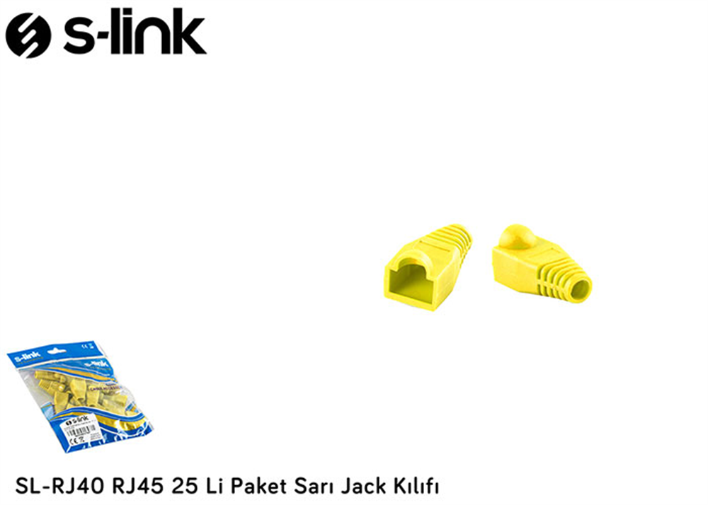S-link SL-RJ40 RJ45 25  Li Paket Sarı Jack Kılıfı