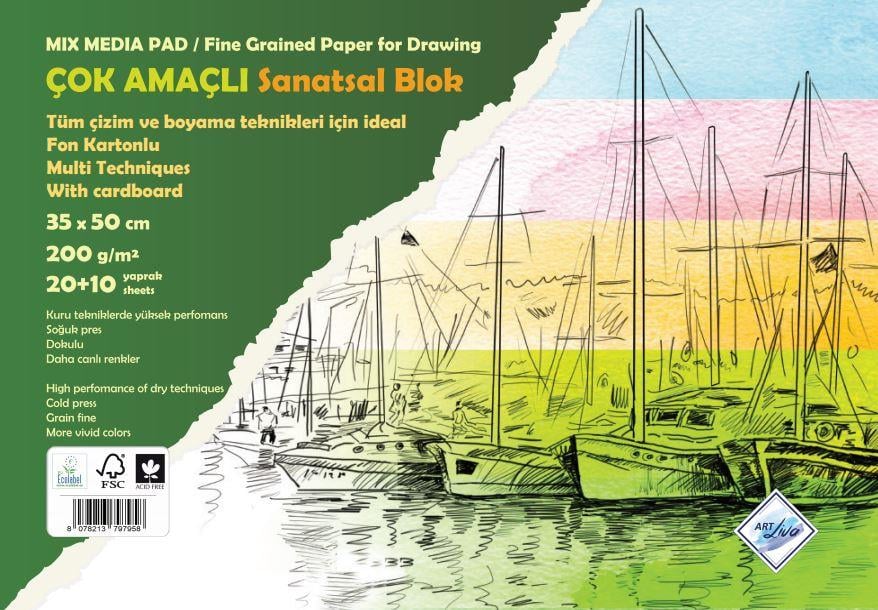 Sanatsal Resim Defterleri Art Liva Fon Kartonlu 200gr Sanatsal Resim Defteri 30 Sayfa 35x50 Satın Al