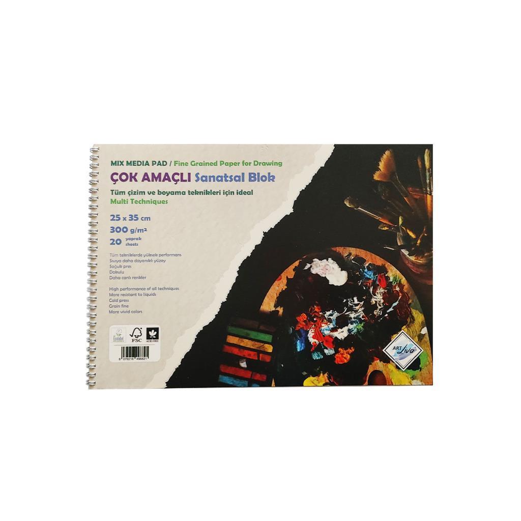 Sanatsal Resim Defterleri Art Liva Sanatsal Resim Defteri Sulu Teknik 20 Sayfa 25x35 300gr Satın Al