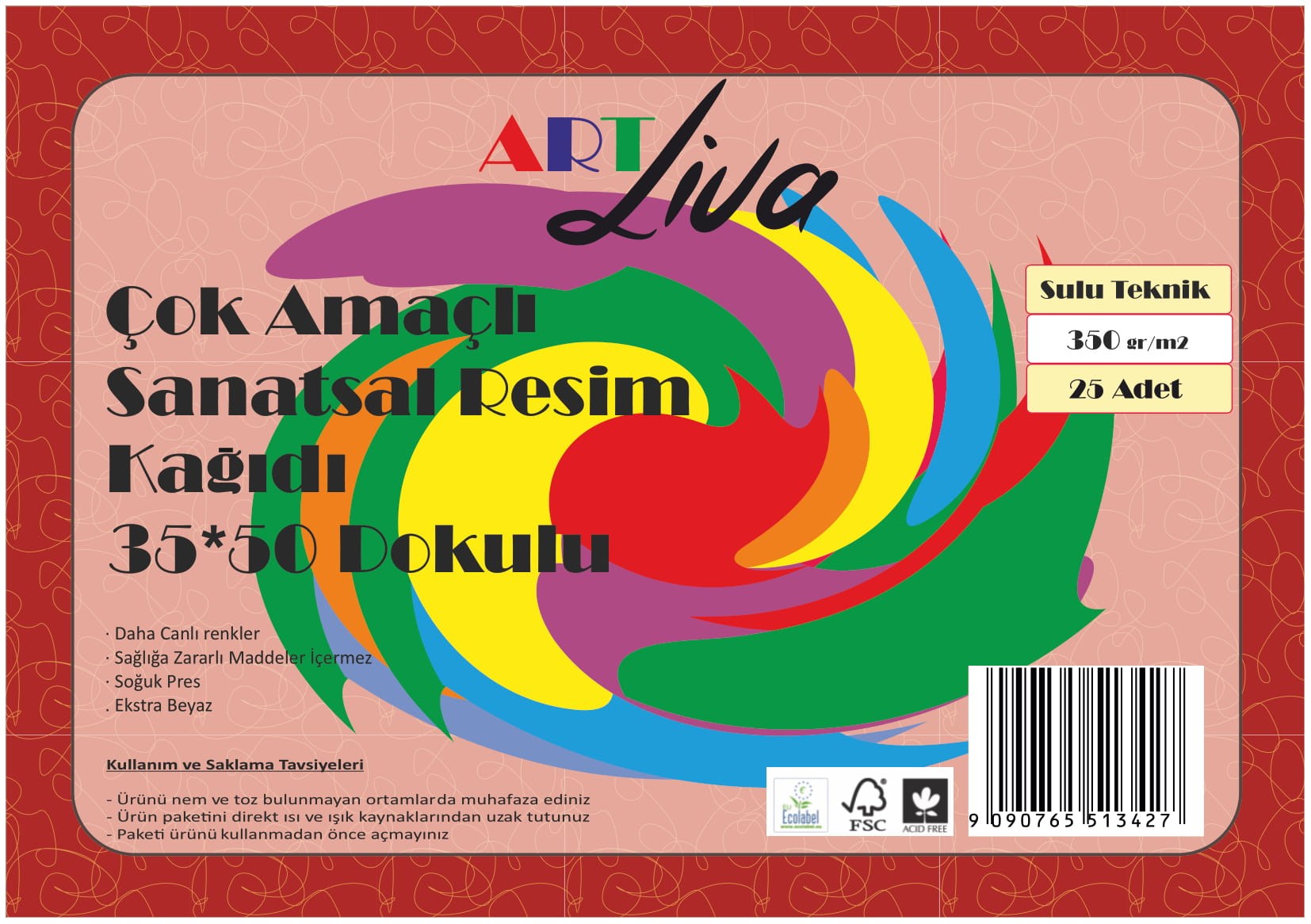 Sanatsal Resim Defterleri Art Liva Sanatsal Resim Kağ. Dokulu Sulu Teknik 35x50 350gr 25Yp Satın Al