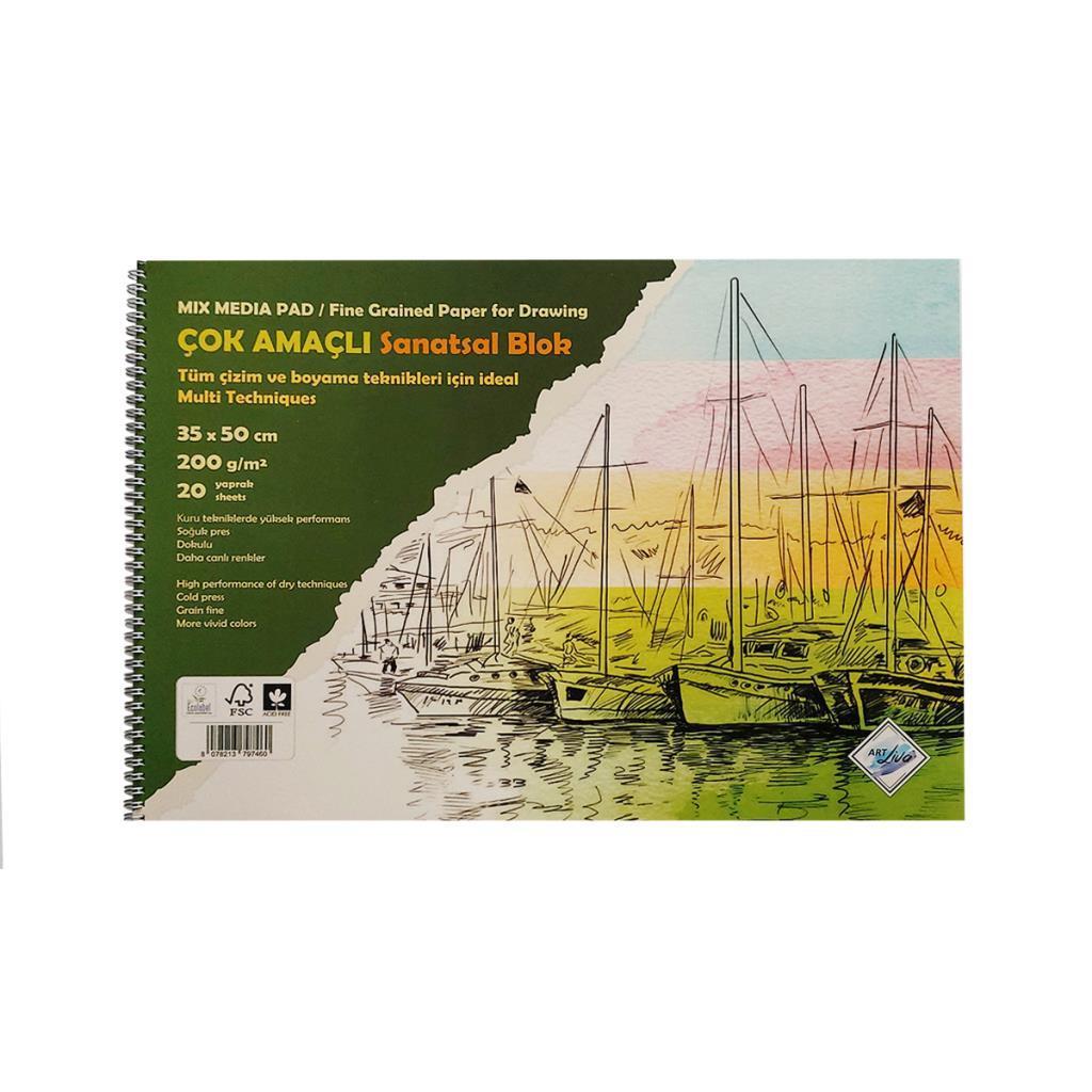 Sanatsal Resim Defterleri Art Liva Sanatsal Resim Defteri Multi Teknik 20 Sayfa 35x50 200gr Satın Al