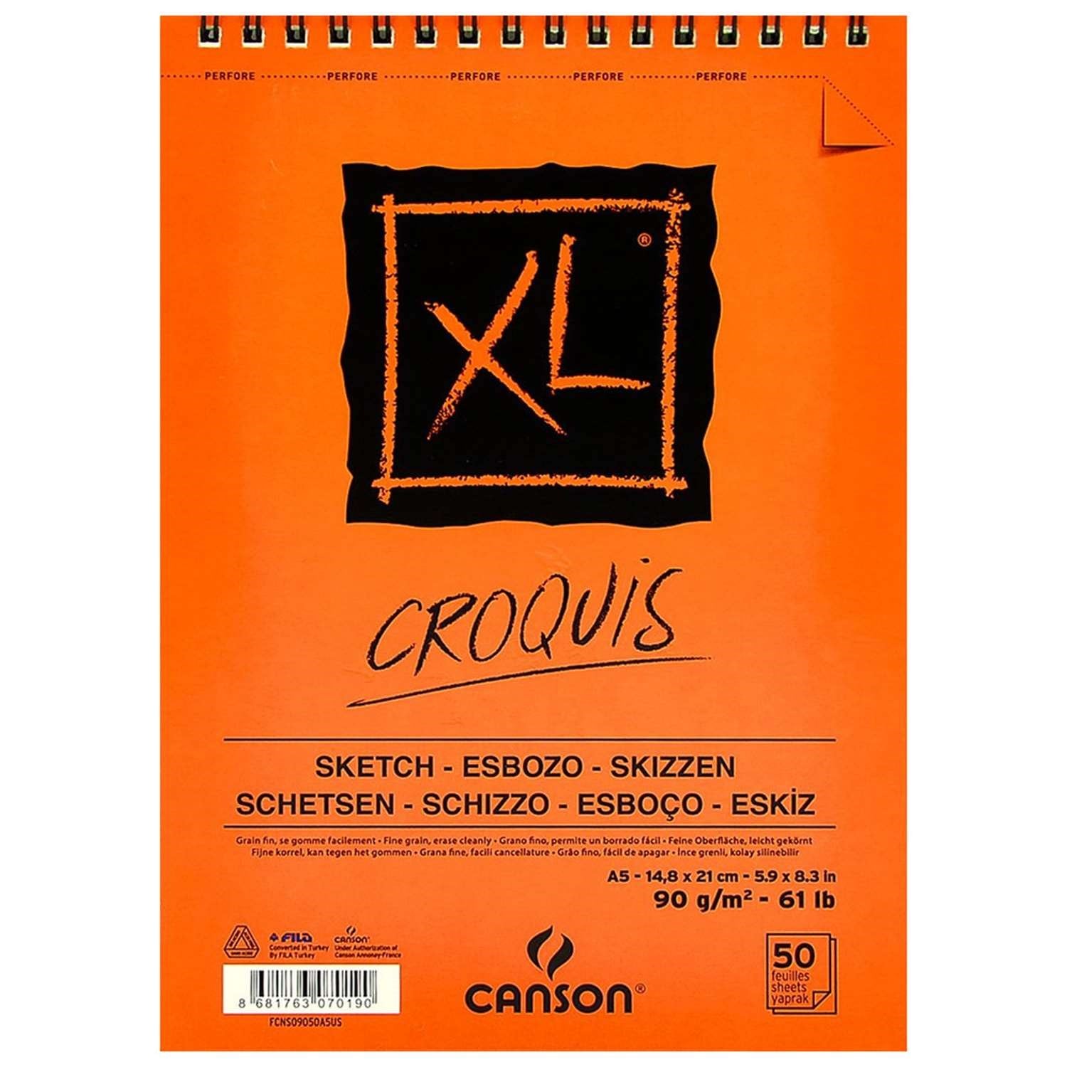 Sanatsal Resim Defterleri Canson Croquis XL Sketch ve Eskiz Albüm Spiralli 50 Yp A5 90gr Satın Al