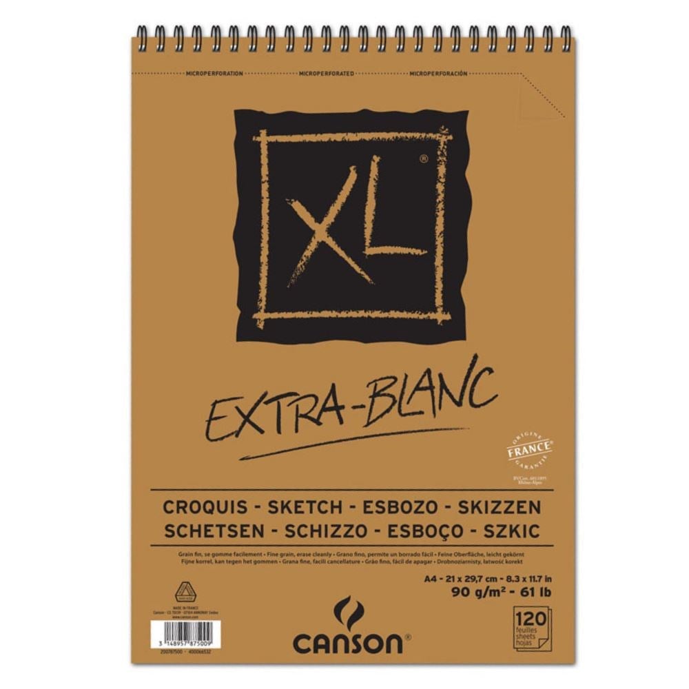 Sanatsal Resim Defterleri Canson Extra Blanc XL Sketch ve Eskiz Blok Spiralli 120 Sf A4 90gr Satın Al