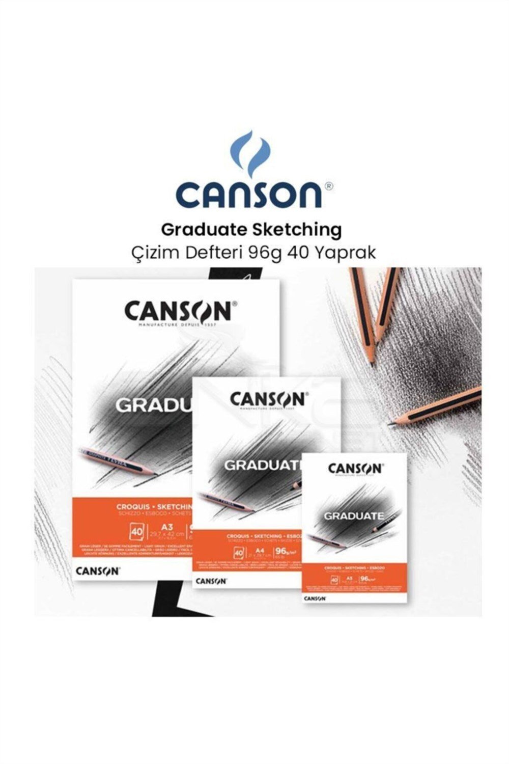 Sanatsal Resim Defterleri Canson Graduate Croquis Sketch Çizim Blok 40 Sayfa A4 96gr Satın Al
