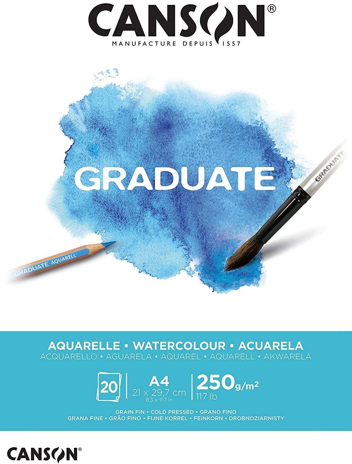 Sanatsal Resim Defterleri Canson Graduate Watercolor Sulu Boya Blok 20 Sayfa A4 250gr Satın Al