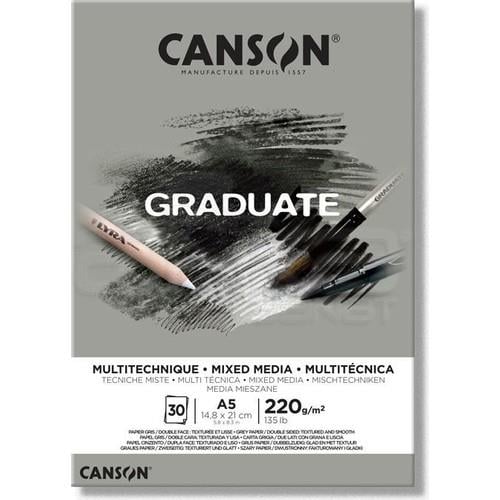Sanatsal Resim Defterleri Canson Graduate Mix Media Grey Çizim Blok 30 Sayfa A5 220gr Satın Al
