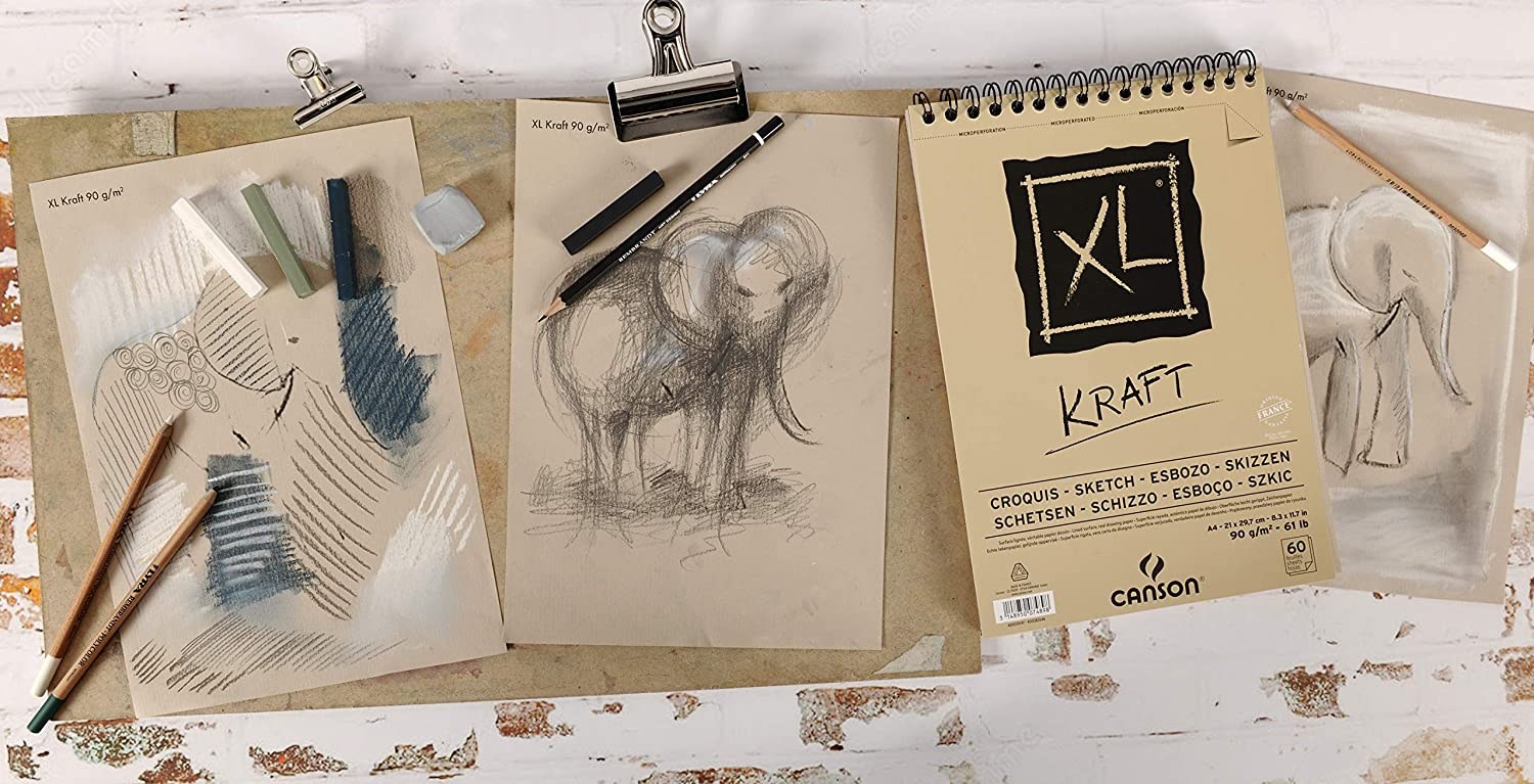 Sanatsal Resim Defterleri Canson Kraft XL Sketch ve Eskiz Blok Spiralli 60 Sf A3 90gr Satın Al