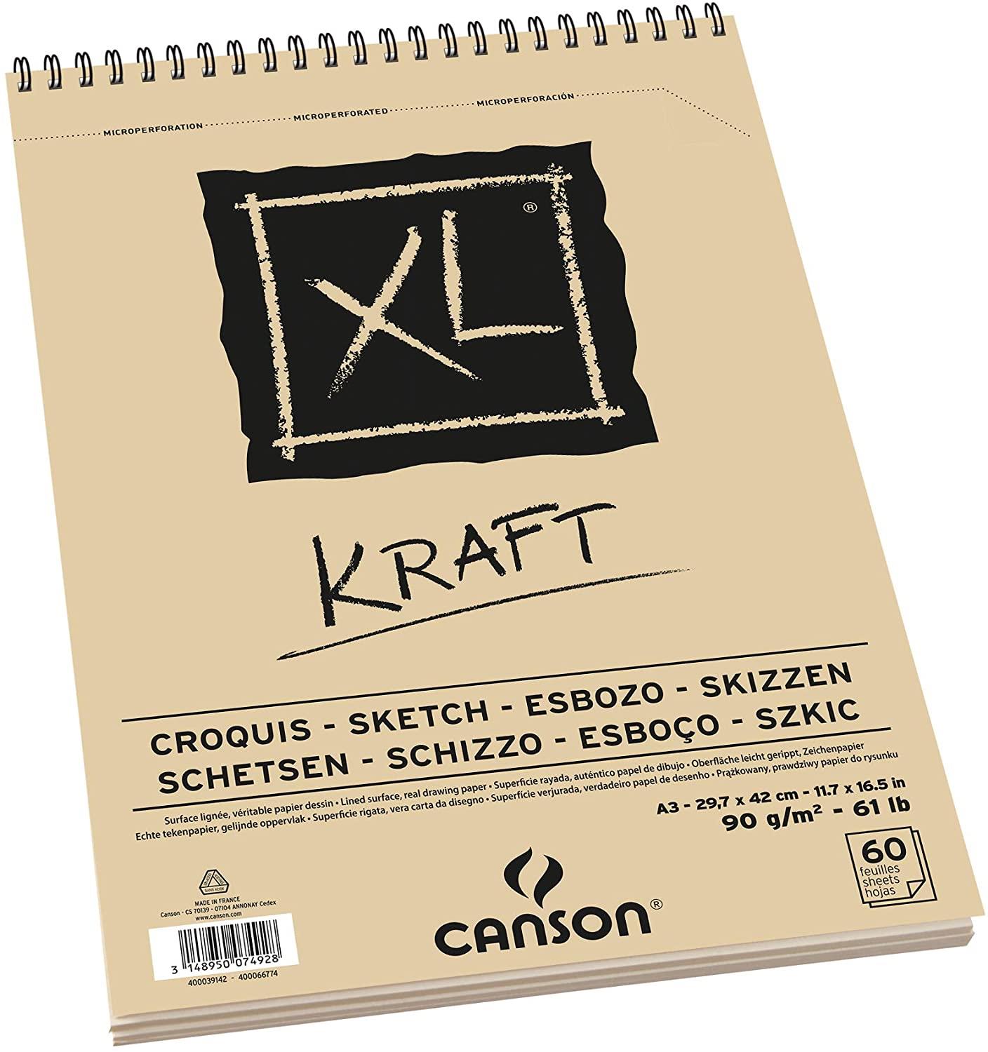 Sanatsal Resim Defterleri Canson Kraft XL Sketch ve Eskiz Blok Spiralli 60 Sf A3 90gr Satın Al