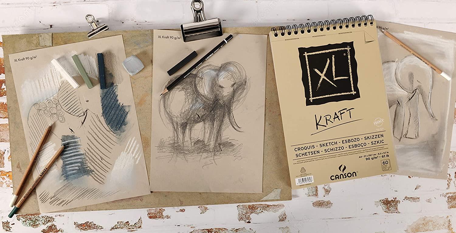 Sanatsal Resim Defterleri Canson Kraft XL Sketch ve Eskiz Blok Spiralli 60 Sf A3 90gr Satın Al