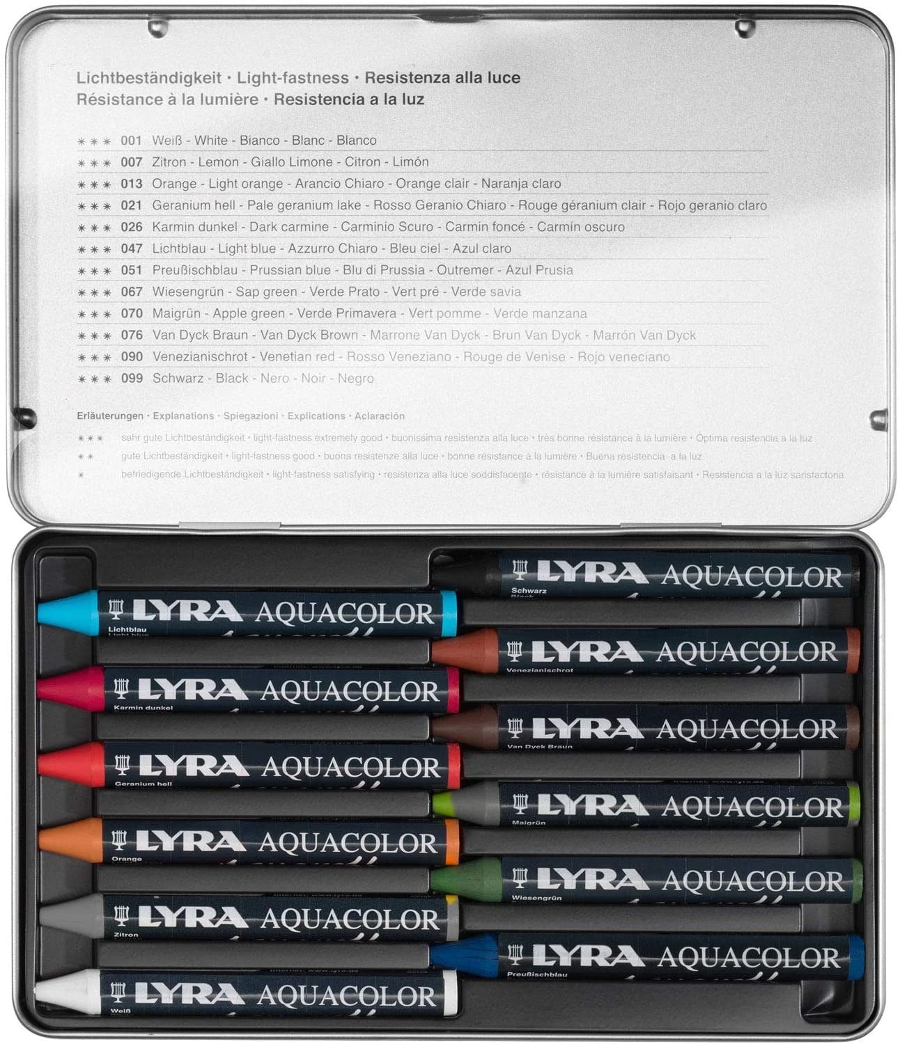 Sanatsal Resim Defterleri Lyra Aquacolor Sulandırılabilir Pastel Boya 12'li Metal Kutu Satın Al