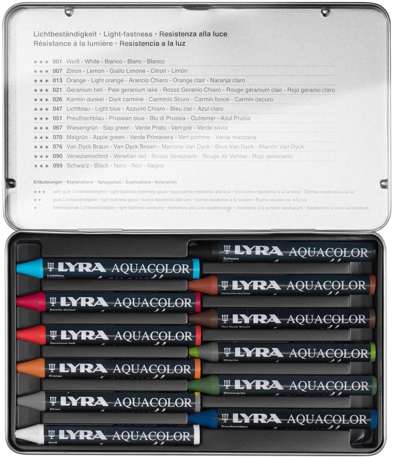 Sanatsal Resim Defterleri Lyra Aquacolor Sulandırılabilir Pastel Boya 12'li Metal Kutu Satın Al