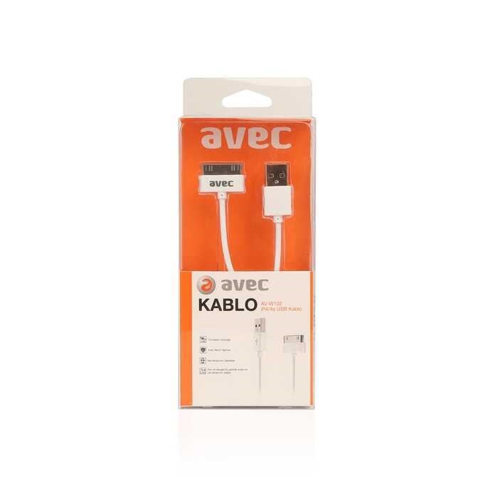 Şarj Kabloları AVEC AV-W102 USB-IP4/4S 1M KABLO Satın Al