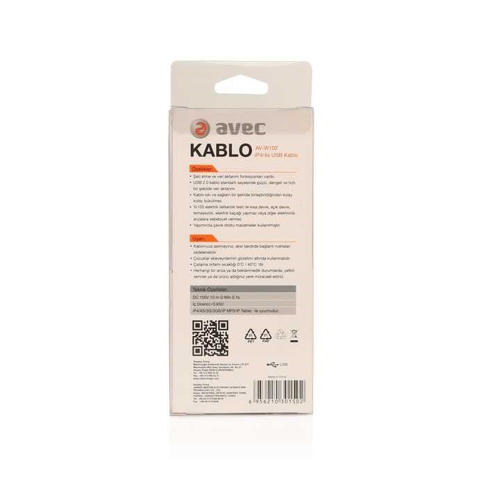 Şarj Kabloları AVEC AV-W102 USB-IP4/4S 1M KABLO Satın Al