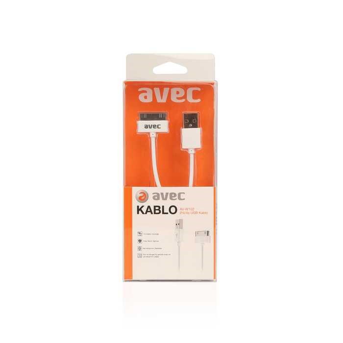 Şarj Kabloları AVEC AV-W102 USB-IP4/4S 1M KABLO Satın Al