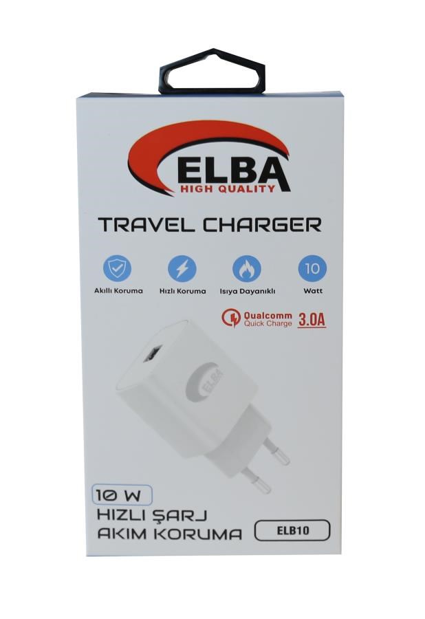 Şarj Kabloları Elba Elb10 10W 3.0A Hızlı Şarj Akıllı Koruma Usb EV Şarj Kafa Satın Al