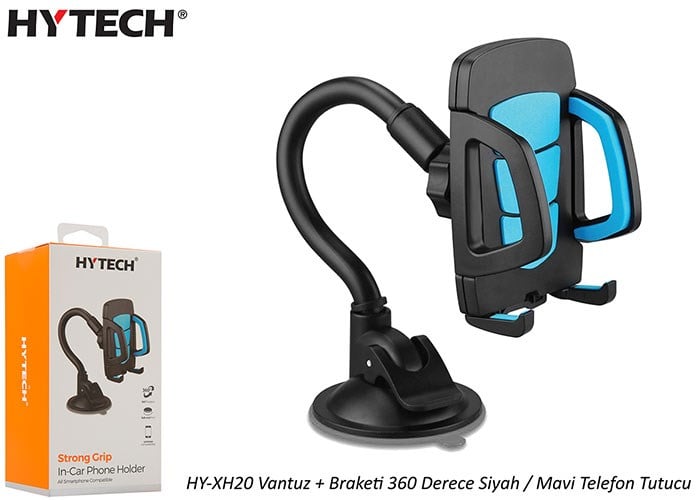 Şarj Kabloları Hytech HY-XH20 Vantuz + Braketi 360 Derece Siyah-Mavi Telefon Tutucu Satın Al