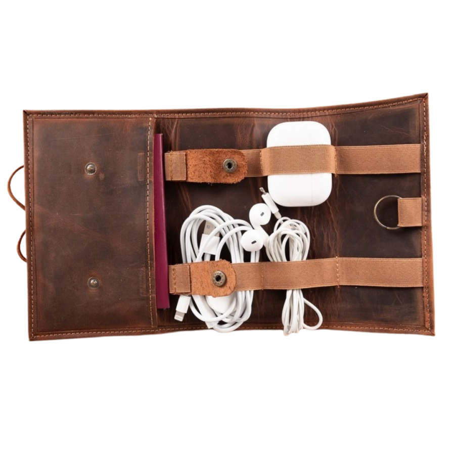 Sırt Çantası Deri Kablo Aksesuar Taşıma Çantası G2 Antik Kahve Satın Al