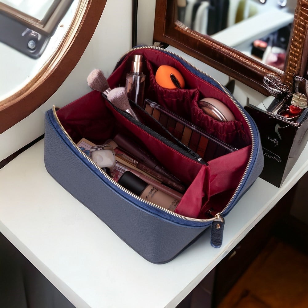 Sırt Çantası Ella Kadın Seyahat Kozmetik Bakım Makyaj Çantası Organizer Havacı Mavi Satın Al