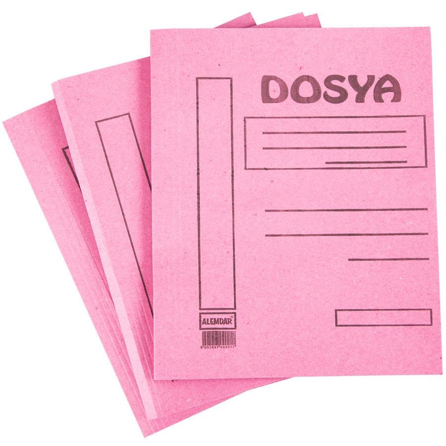 Telli Dosyalar Alemdar Karton Dosya Tam Kapak Pembe 50'li Paket Satın Al