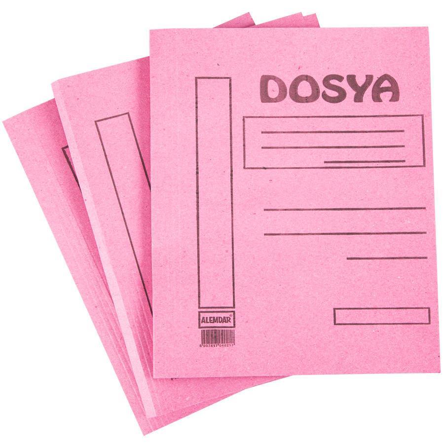 Telli Dosyalar Alemdar Karton Dosya Tam Kapak Pembe 50'li Paket Satın Al