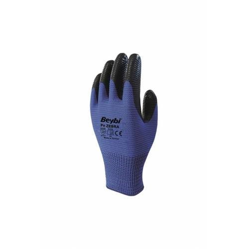 Temizlik Eldivenleri Beybi Nitril Poly PNzebra 9 Beden Mavi Siyah  Eldiven 12li Paket EN388 (3131X) Satın Al