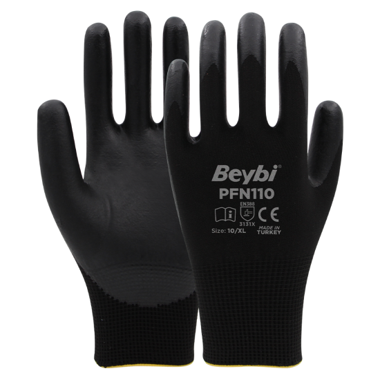 Temizlik Eldivenleri PFN110 9 Beden Siyah Polyester Örgü Üzeri ½ Köpük Nitril Kaplı Eldiven 12li Paket En388 (3131X) Satın Al