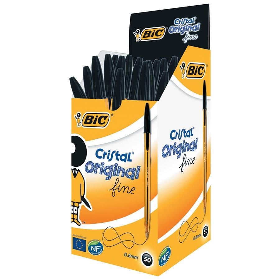 Tükenmez Kalemler Bic Cristal Fıne Tükenmez Kalem Siyah 50'li Paket Satın Al