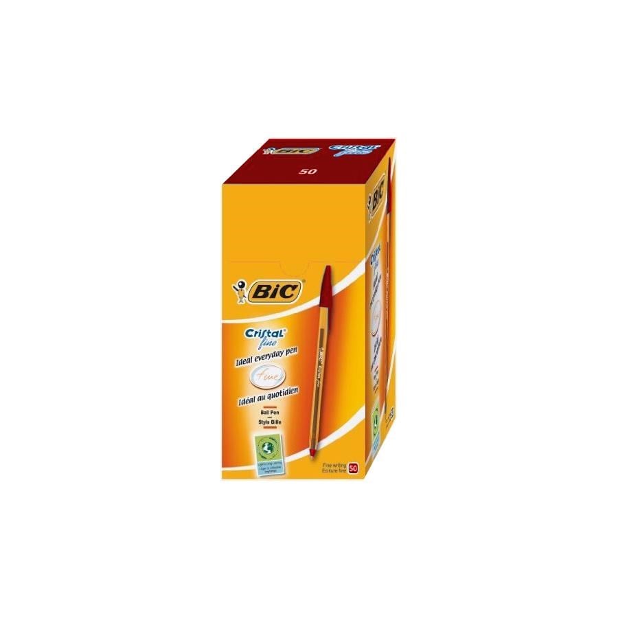 Tükenmez Kalemler Bic Cristal Fıne Tükenmez Kalem Kırmızı 50'li Paket Satın Al