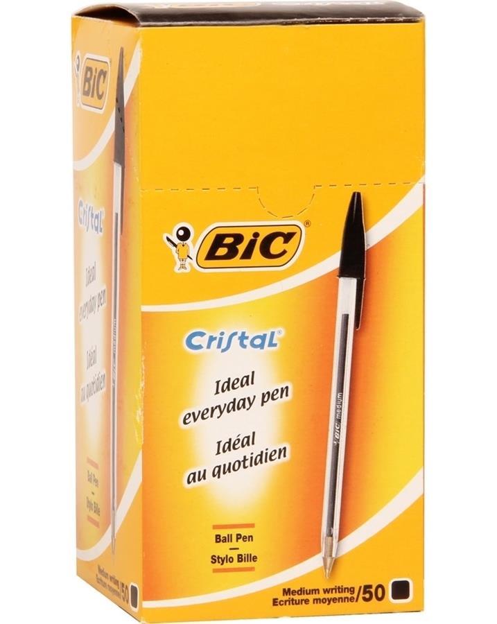 Tükenmez Kalemler Bic Cristal Medıum Tükenmez Kalem Siyah 50'li Paket Satın Al