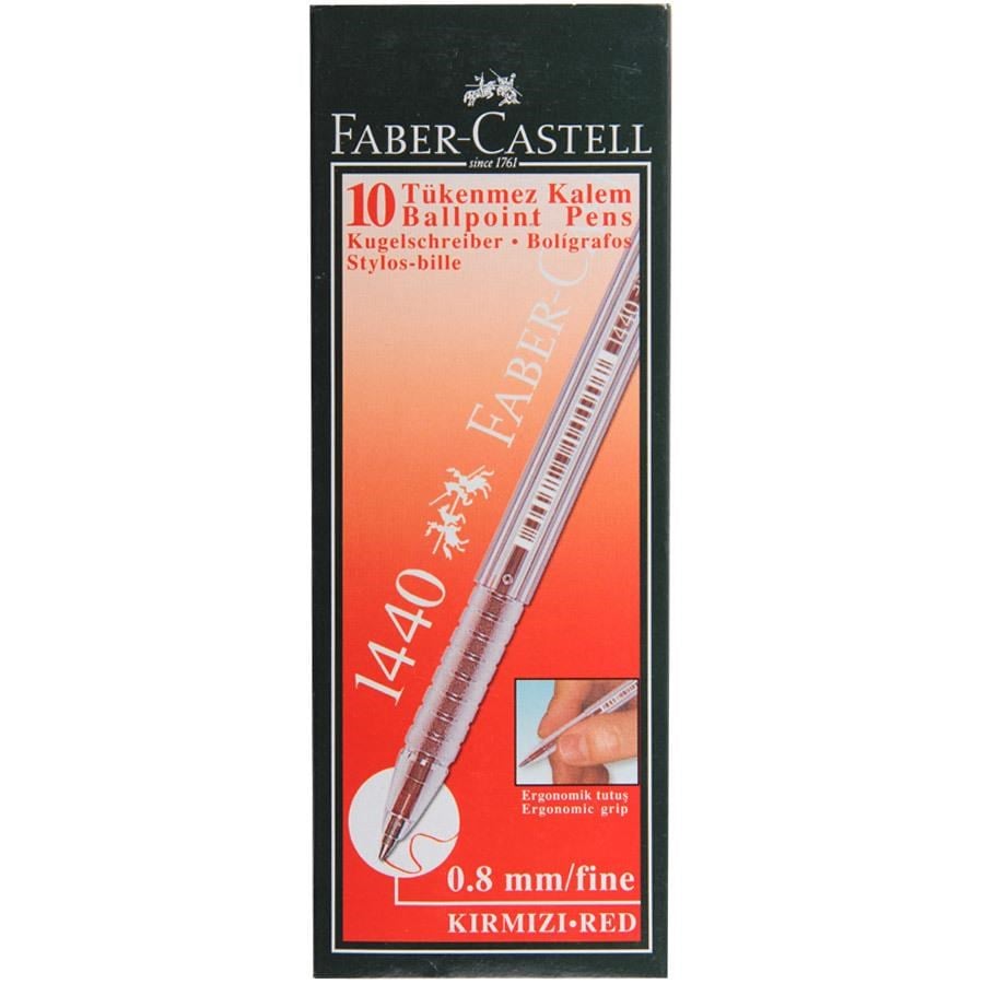 Tükenmez Kalemler Faber 1440 Tükenmez Kalem 0.8 mm Kırmızı 10'lu Paket Satın Al