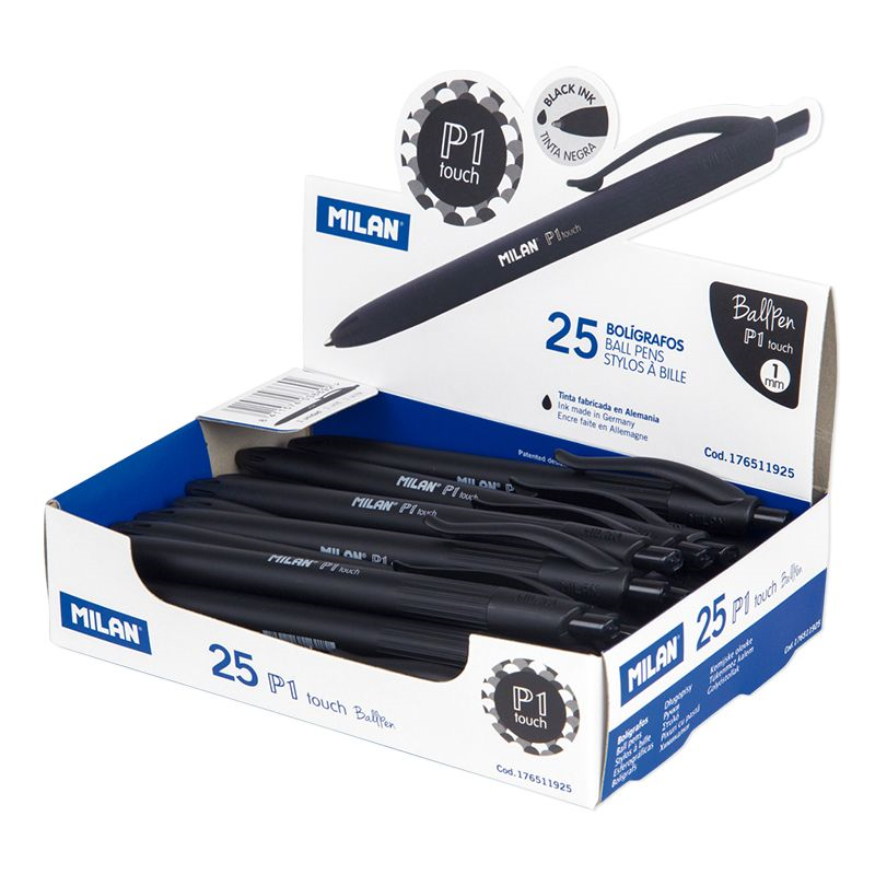 Tükenmez Kalemler MILAN 176511925 P1 SİYAH BASMALI TÜKENMEZ KALEM - 25ADET Satın Al