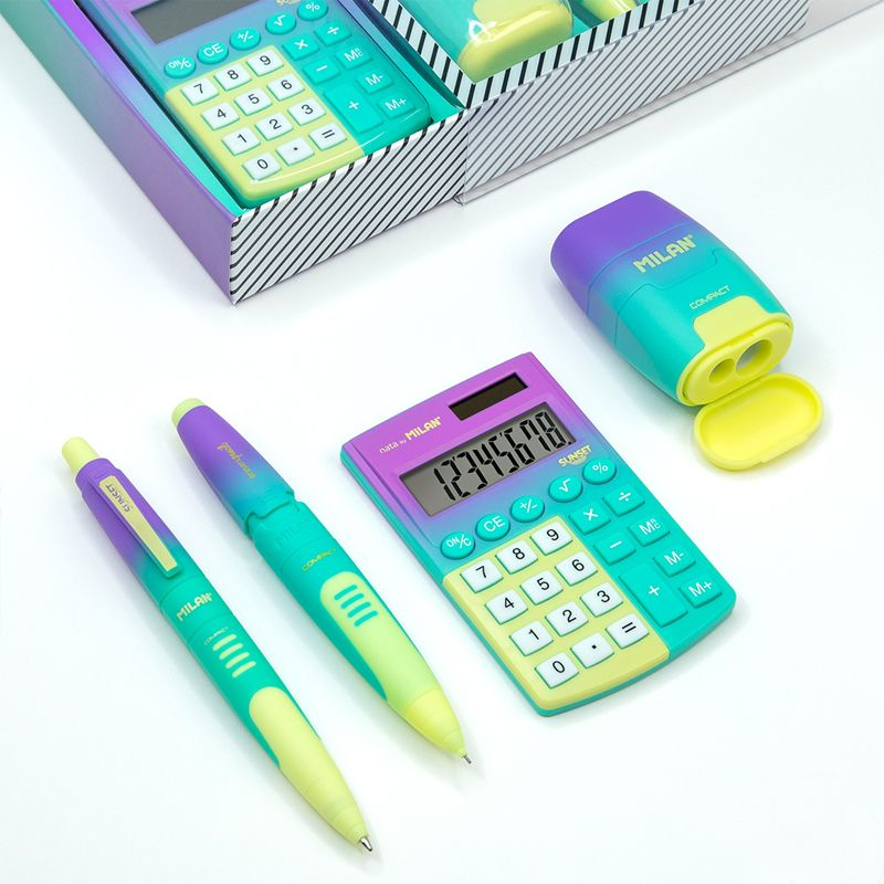 Tükenmez Kalemler MILAN 6350SNY SUNSET YEŞİL-SARI HESAP MAKİNELİ HEDİYE SETİ Satın Al