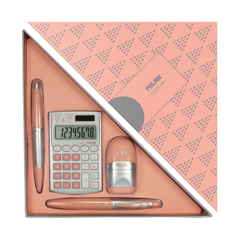 Tükenmez Kalemler MILAN 8738 SILVER ÜÇGEN PEMBE HEDİYE SETİ Satın Al
