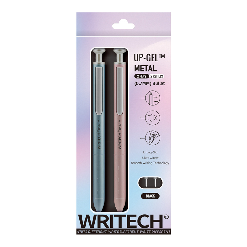 Tükenmez Kalemler WRITECH W-0156 METAL UP MAVİ-PEMBE GÖVDE 0,7MM MAVİ JEL KALEM - 2'Lİ Satın Al