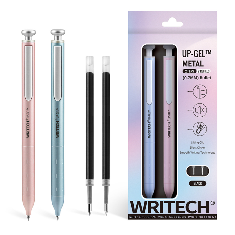 Tükenmez Kalemler WRITECH W-0156 METAL UP MAVİ-PEMBE GÖVDE 0,7MM MAVİ JEL KALEM - 2'Lİ Satın Al