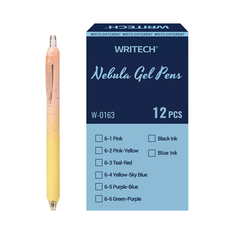 Tükenmez Kalemler WRITECH W-0163 SOFT GRIP NEBULA JEL KALEM PEMBE/SARI - 12'Lİ KUTU Satın Al