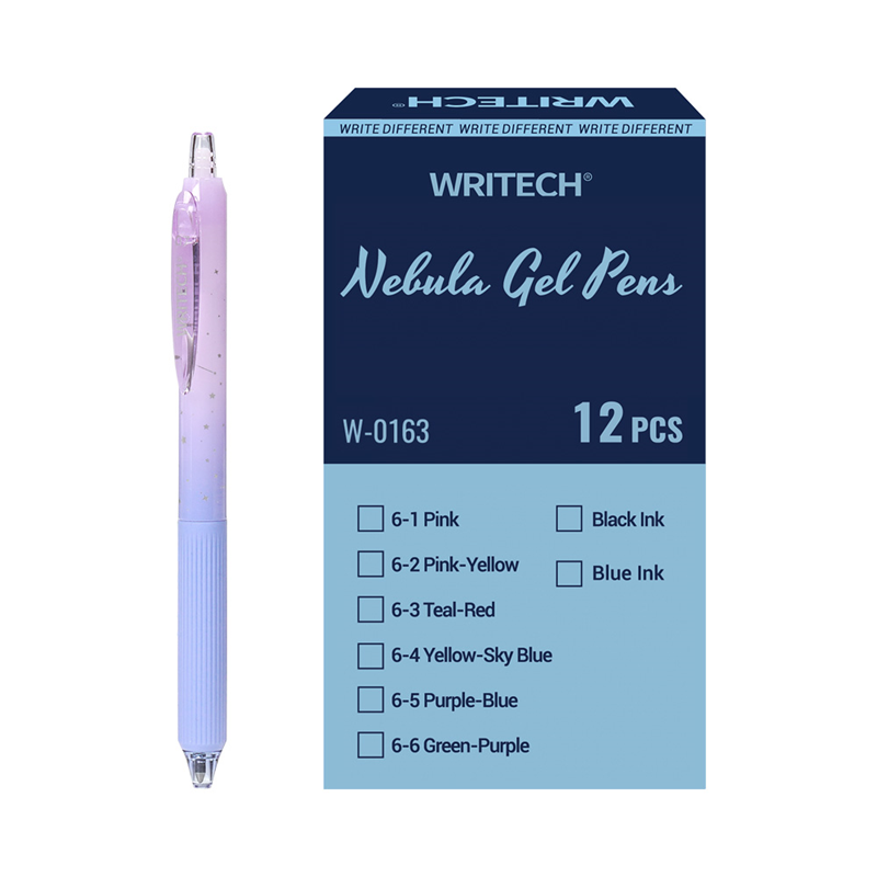 Tükenmez Kalemler WRITECH W-0163 SOFT GRIP NEBULA JEL KALEM MOR/MAVİ - 12'Lİ KUTU Satın Al