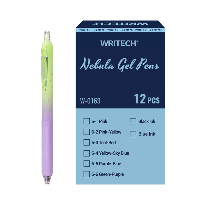 Tükenmez Kalemler WRITECH W-0163 SOFT GRIP NEBULA JEL KALEM YEŞİL/MOR - 12'Lİ KUTU Satın Al