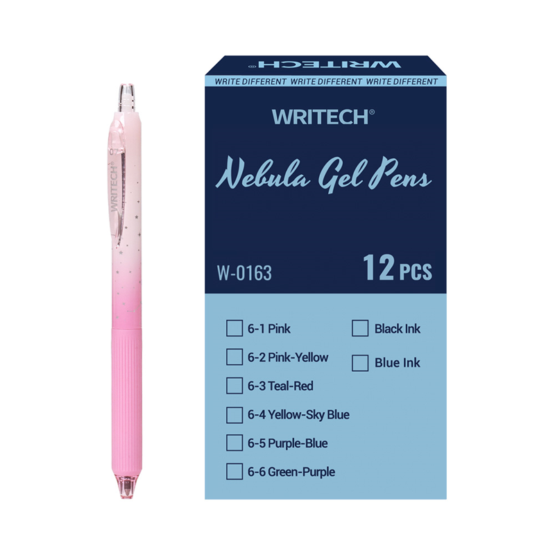 Tükenmez Kalemler WRITECH W-0163 SOFT GRIP NEBULA JEL KALEM PEMBE - 12'Lİ KUTU Satın Al