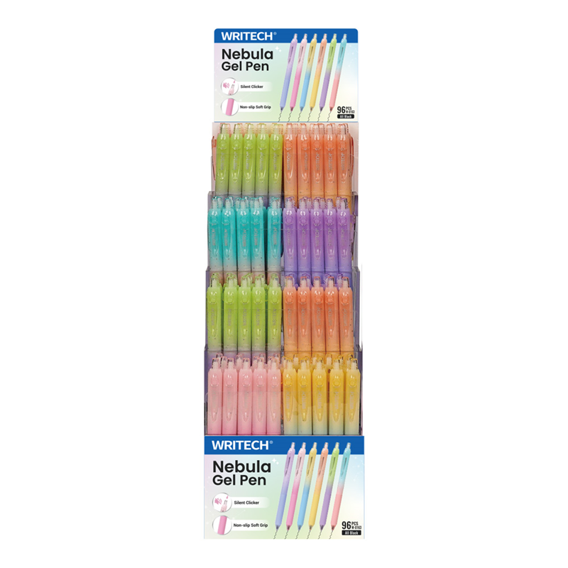 Tükenmez Kalemler WRITECH W-0163 SOFT GRIP NEBULA JEL KALEM - 96'LI STAND Satın Al