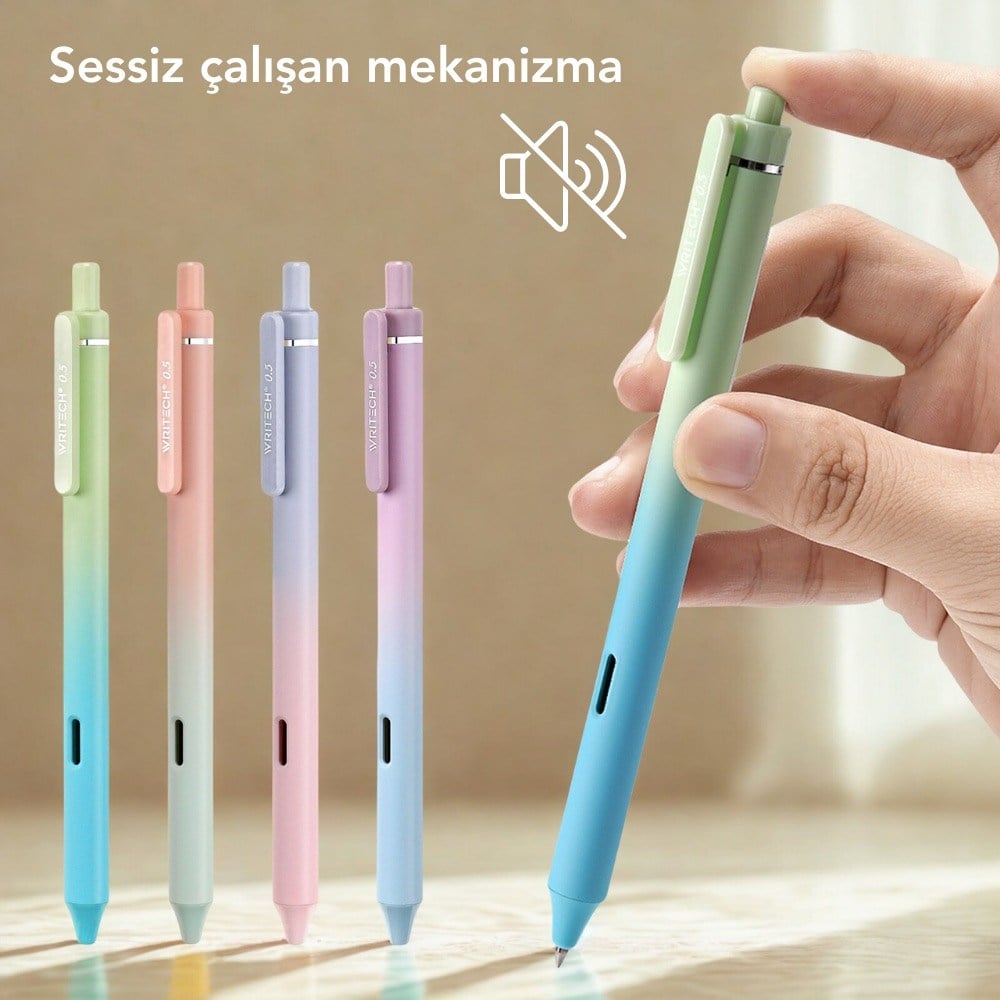 Tükenmez Kalemler WRITECH W-0171 AURORA MAVİ-PEMBE GÖVDE MAVİ JEL KALEM  - 12'Lİ KUTU Satın Al