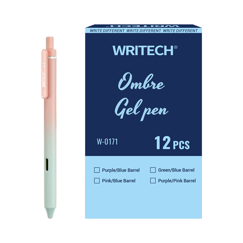 Tükenmez Kalemler WRITECH W-0171 AURORA PEMBE-YEŞİL GÖVDE MAVİ JEL KALEM - 12'Lİ KUTU Satın Al
