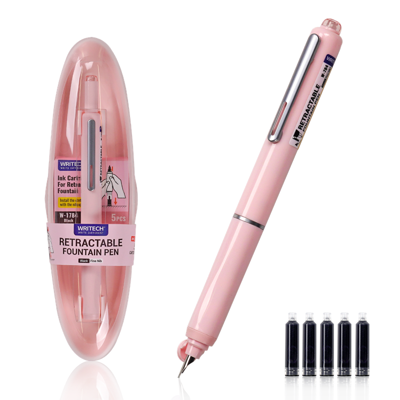 Tükenmez Kalemler WRITECH W-784 BASMALI DOLMA KALEM PEMBE - BLİSTER Satın Al