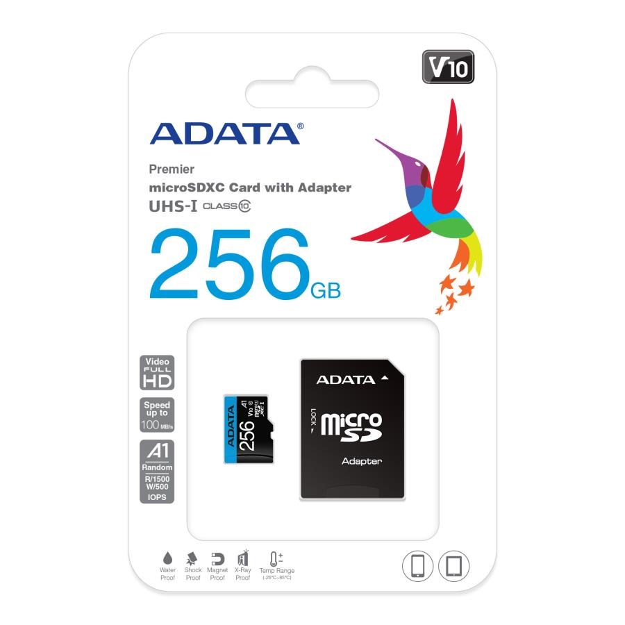 Usb Bellek Adata 256GB Premier microSDXC Card with Adapter UHS-I Class10 V10 Hafıza Kartı Satın Al