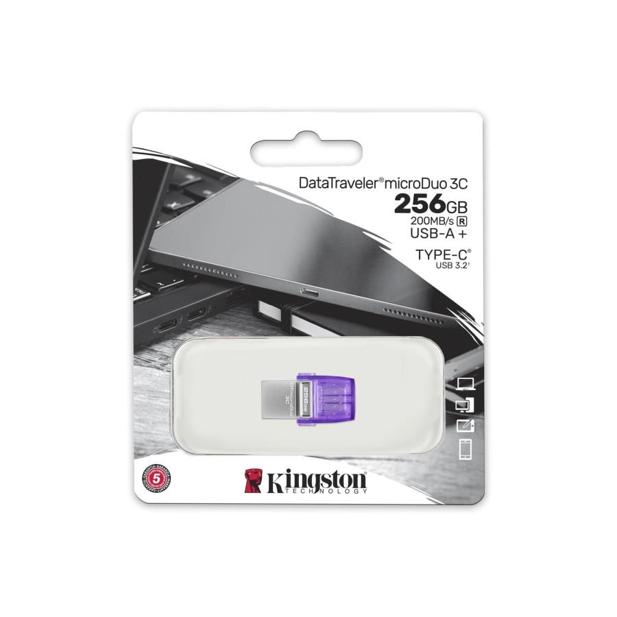 Usb Bellek Kingston DTDUO3CG3-256GB DataTraveler microDuo 3C 200MB-s dual USB-A + USB-C Flash Bellek Satın Al