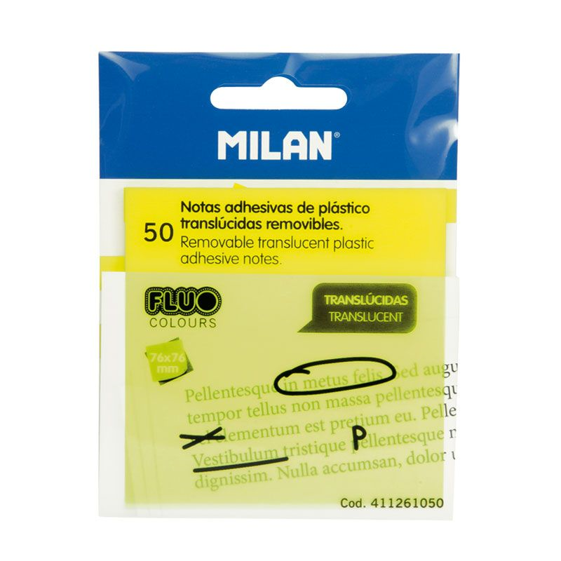 Yapışkanlı Not Kağıtları MILAN 411261050 FLUO SARI YAPIŞKANLI KAĞIT 50Lİ Satın Al