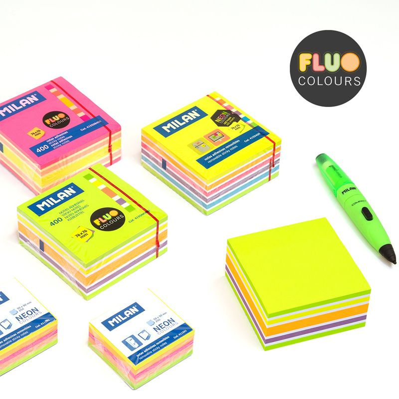 Yapışkanlı Not Kağıtları MILAN 411501 FLUO50x50 NEON RENKLİ YAP.KAĞIT 250Lİ Satın Al